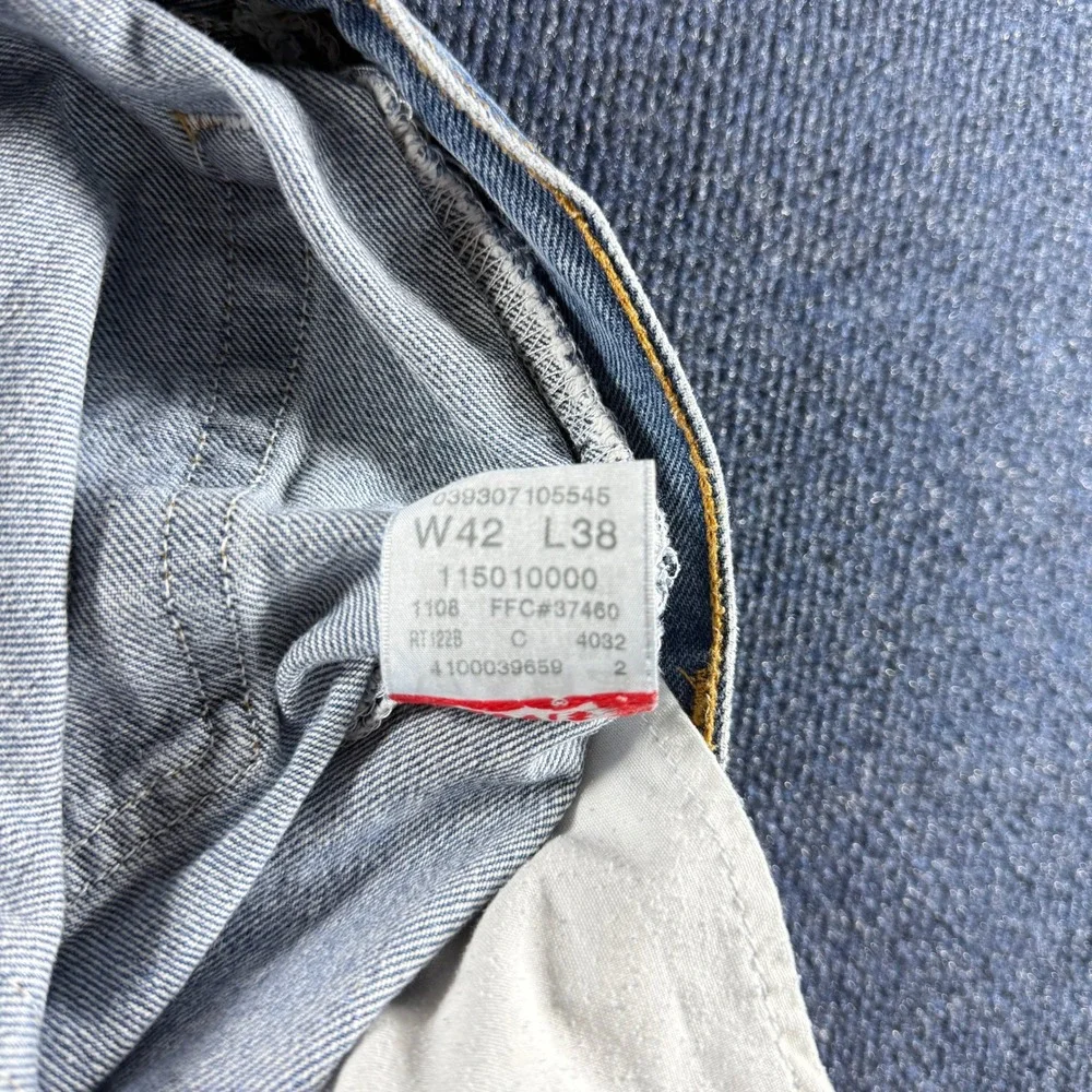 Levis 501 Original Straight Leg Jeans Mens 42x38 Blue Denim Button Fly 115010000